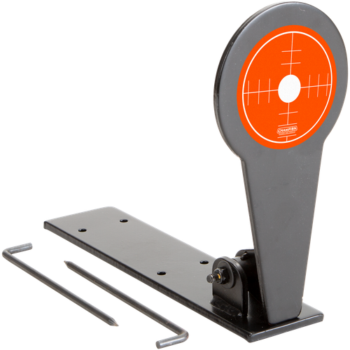 Champion Targets 40881 Gong Popper Target Rimfire Orange Steel Standing Includes Ground Stakes