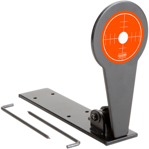 Champion Targets 40881 Gong Popper Target Rimfire Orange Steel Standing Includes Ground Stakes