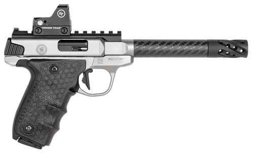 Smith & Wesson 12081 Performance Center Victory Target 22 LR 6" CF MB 10+1 Stainless Steel Tandemkross Black HiveGrip with Integrated Target Thumb Rest Grip Red Dot