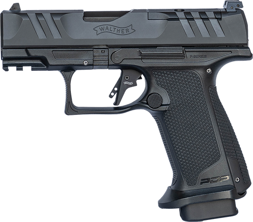 Walther Arms 4796042 PDP F-Series Pro 9mm Luger 18+1 3.50" Black Steel Barrel, Black Serrated/Optic Ready Steel Slide, Black Polymer Frame w/Picatinny Rail, Medium Backstrap Grip