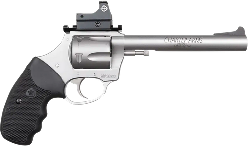Charter Arms 73565 Mastiff Target Large Frame 357 Mag 5rd 6" Stainless Steel Barrel, Cylinder & Frame, Sightmark Micro Optic, Picatinny Rail, Black Rubber Grip, Exposed Hammer