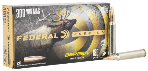 Federal P300WBCH1 Premium  300WinMag 185gr Berger Hybrid Hunter 20 Per Box/10 Case