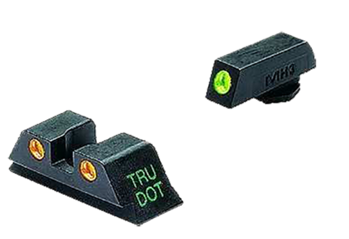 Meprolight USA 102223301 Tru-Dot Sight Set Green Tritium Front/Orange Tritium Rear, Compatible w/Glock 10mm/45 ACP