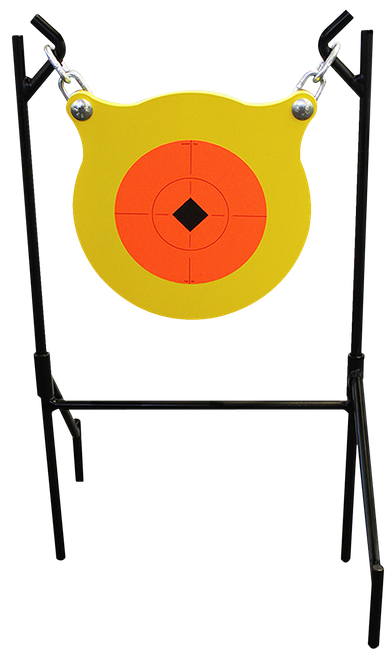 Birchwood Casey 47330 World of Targets Boomslang Pistol/Rifle Orange/Yellow AR500 Steel Gong Standing Includes Gong/Metal Stand