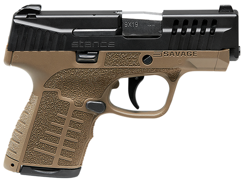 Savage Arms 67007 Stance  9mm Luger 8+1 3.20" Stainless Steel Barrel, Black Nitride Ported/Serrated Steel Slide, Flat Dark Earth Polymer Frame, Interchangeable Backstrap Grip, Ambidextrous