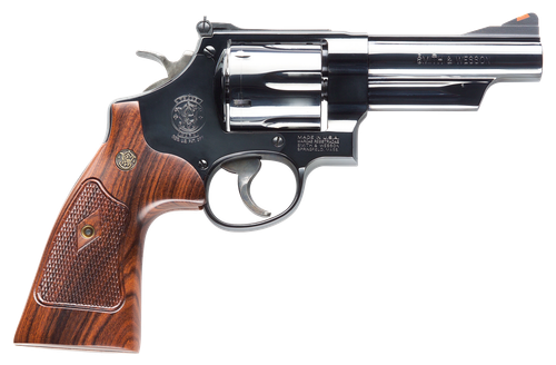 Smith & Wesson 150254 Model 29 Classic 44 Rem Mag or 44 S&W Spl Blued Carbon Steel 4" Barrel, 6rd  Cylinder & N-Frame, Checkered Square Butt Walnut Grip