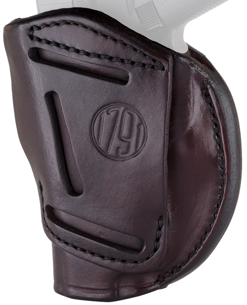 1791 Gunleather 4WH1SBRR 4-Way  IWB/OWB 01 Signature Brown Leather Belt Clip Fits 3-4" Barrel 1911 Right Hand