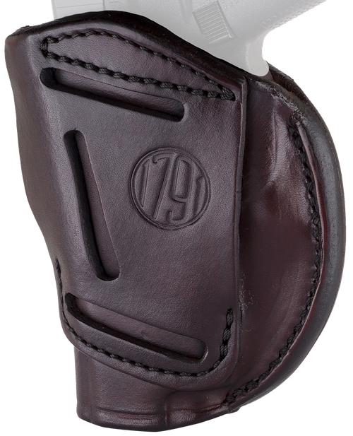 1791 Gunleather 4WH1SBRR 4-Way  IWB/OWB 01 Signature Brown Leather Belt Clip Fits 3-4" Barrel 1911 Right Hand