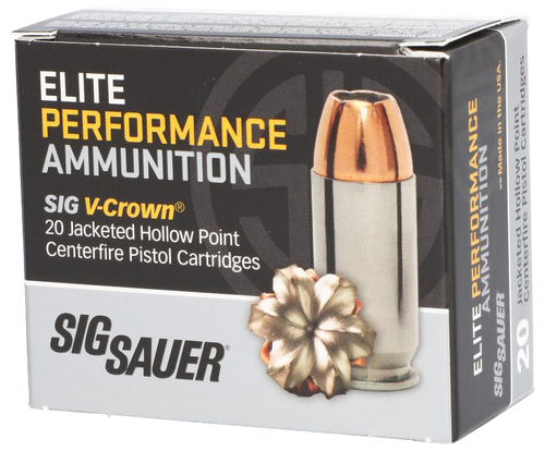 Sig Sauer E40SW120 Elite Performance  40S&W 165gr V-Crown Jacketed Hollow Point 20 Per Box/10 Case