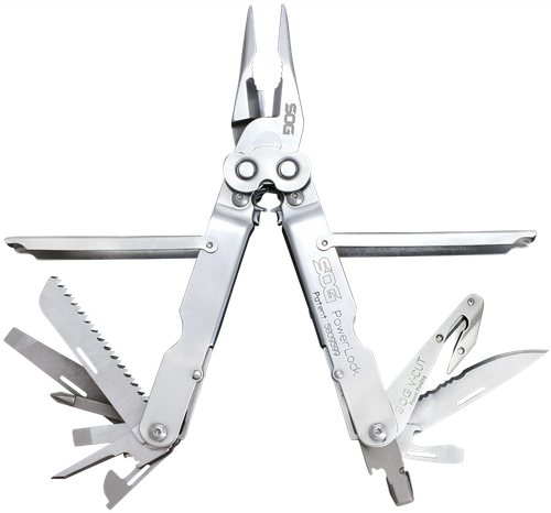S.O.G SOG-S62N-CP PowerLock V-Cutter Polished 420 Stainless Steel 7" Long Includes Sheath