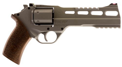 Chiappa Firearms CF340249 Rhino 60SAR *CA Compliant 357 Mag 6 Shot 6" Nickel-Plated Steel Barrel & Cylinder, Nickel-Plated Aluminum Frame & Barrel Shroud, Picatinny Rails, Walnut Grip