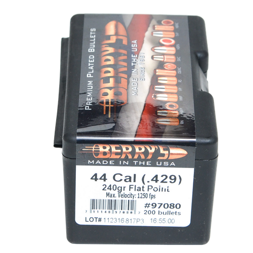 Berry's 97080 Superior Pistol 44Cal 240gr Flat Point 200/Box