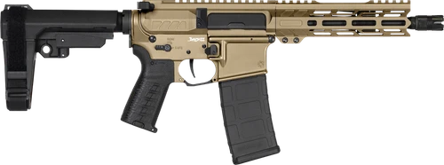 CMMG 30AF20ACT Banshee Mk4 300 Blackout 30+1 8" Black Nitride Threaded Barrel, M-LOK Handguard, Coyote Tan Cerakote Aluminum Receiver w/Picatinny Rail, Black Polymer CMMG RipBrace, CMMG Zeroed Grip