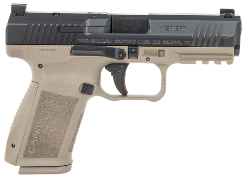 Canik HG7159N Mete SF Compact 9mm Luger 15+1, 4.19" Black Steel Barrel, Black Nitride Optic Ready/Serrated Slide, Flat Dark Earth Polymer Frame w/Beavertail & Picatinny Rail, Ambidextrous
