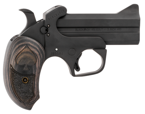 Bond Arms BABJ Black Jack  45 Colt (LC) 410 Gauge 2rd Shot 3.50" Black Black Steel Frame Black Ash Grips Features Silver Spade Above Hinge