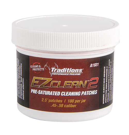 Traditions A1931 EZ Clean 2 Cleaning Patches Multiple .45 .54 Cal 100 Per Jar