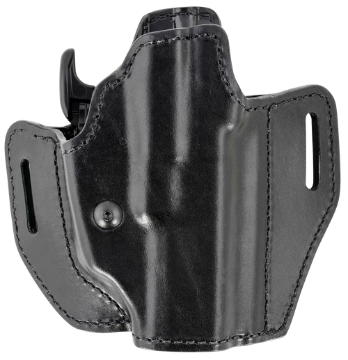 Bianchi 58351 Allusion Assent Pro-Fit OWB Size 13 Black Leather Belt Slide Compatible w/Springfield XDS/Ruger American Pistol/Glock 17/22 Belt Up to 1.50" Wide Right Hand