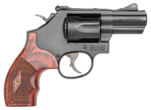 Smith & Wesson 13323 Model 19 Performance Center Carry Comp 357 Mag or 38 S&W Spl +P Blued Carbon Steel 2.50" PowerPort  Barrel, 6rd Cylinder & K-Frame, Tritium Front Night Sight, Custom Wood Grip