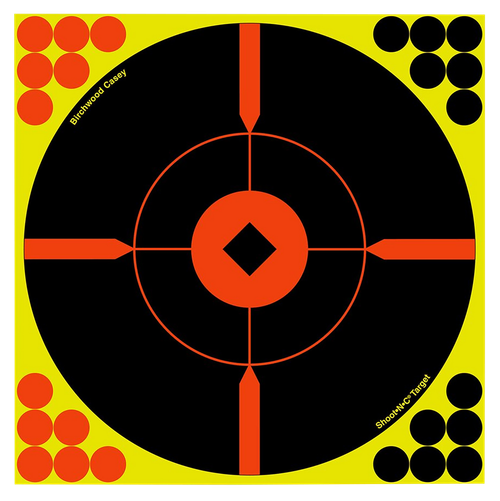 Birchwood Casey 34015 Shoot-N-C Reactive Target Self-Adhesive Paper Black/Yellow/Red 12" Bullseye BMW 5 Pack