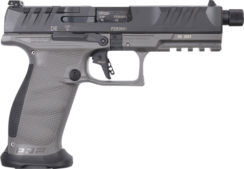 Walther Arms 2877503 PDP Pro SD 9mm Luger 18+1 5.10" Threaded Barrel, Black Optic Cut/Serrated Slide, Tungsten Gray Polymer Frame with Pic. Rail, Performance Duty Grip, Flared Magwell