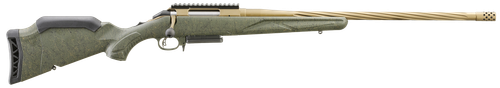 Ruger 46945 American II Predator 300 Win Mag 3+1 22" Burnt Bronze Cerakote Spiral Fluted Threaded Barrel & Alloy Steel Receiver w/Picatinny Rail, Green Splatter Adj LOP Synthetic Stock