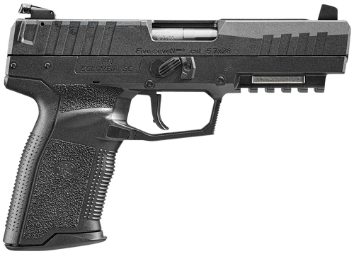 FN 66101274 Five-seveN MRD 5.7x28mm 20+1 4.80" Black Steel Barrel, Black Optic Ready/Serrated Steel Slide & Polymer Frame w/Picatinny Rail, Black Textured Polymer Grip, Ambidextrous
