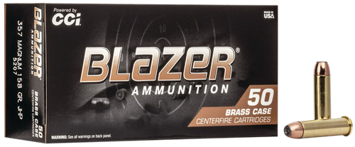 CCI 5207 Blazer Brass Handgun 357Mag 158gr Jacketed Hollow Point 50 Per Box/20 Case