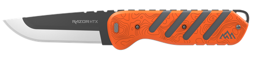 Outdoor Edge HTX35B6C Razor HTX  3.50" Folding Plain 420J2 SS Blade Orange/Gray