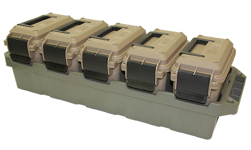 MTM Case-Gard AC5C 5-Can Ammo Crate Mini Dark Earth/Army Green Polypropylene
