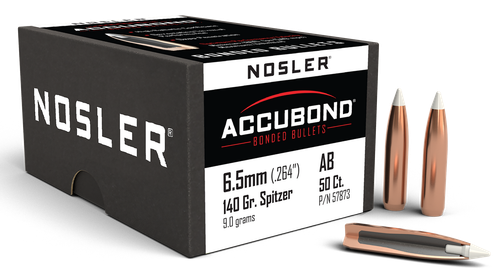 Nosler 57873 AccuBond  6.5Creedmoor 140gr Spitzer Point 50/Box