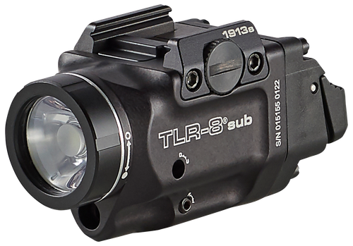 Streamlight 69418 TLR-8 Sub Gun Light with Red Laser  Black Anodized 500 Lumens White LED 1913 Short Railed Pistol