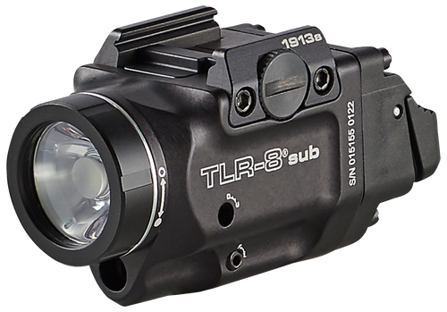 Streamlight 69418 TLR-8 Sub Gun Light with Red Laser  Black Anodized 500 Lumens White LED 1913 Short Railed Pistol