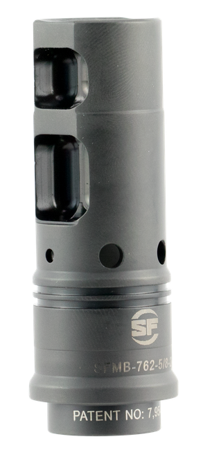 SureFire SFMB7625824 SOCOM Muzzle Brake Black DLC Stainless Steel with 5/8"-24 tpi Threads for 7.62mm AR-10