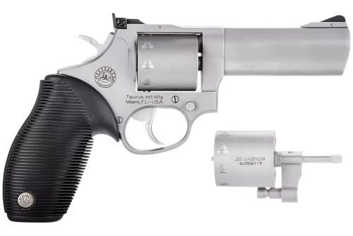 Taurus 2992049 Tracker 992 22 LR or 22 WMR 9rd 4" Barrel, Overall Matte Finish Stainless Steel & Black Ribber Grip Includes Cylinder