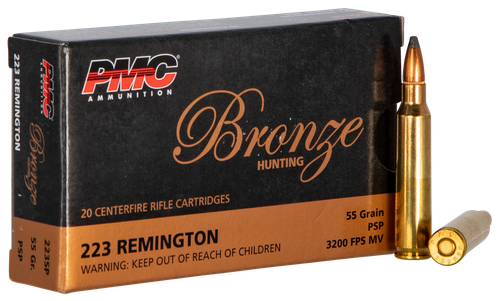 PMC 223SP Bronze  223Rem 55gr Pointed Soft Point 20 Per Box/10 Case