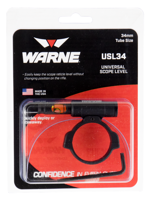 Warne USL34 Universal Scope Level  34mm Tube Diameter Universal Aluminum Black