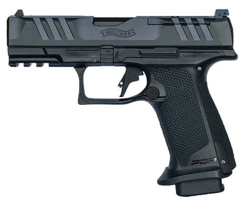 Walther Arms 4797055 PDP F-Series Pro E 9mm Luger 18+1 4" Black Steel Barrel, Black Optic Ready/Serrated Steel Slide, Black Polymer Frame w/Picatinny Rail, Interchangeable Backstrap Grip