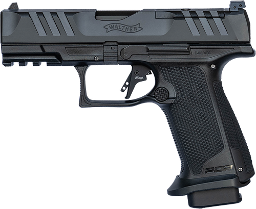 Walther Arms 4796065 PDP F-Series Pro 9mm Luger 10+1 4" Black Steel Barrel, Black Serrated/Optic Ready Steel Slide, Black Polymer Frame w/Picatinny Rail, Medium Backstrap Grip