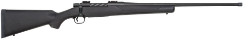 Mossberg 28248 Patriot  Full Size 7mm PRC 3+1 24" Matte Blued Fluted Threaded Barrel, Drilled & Tapped Matte Blued Stainless Steel Receiver, Black Fixed Synthetic Stock