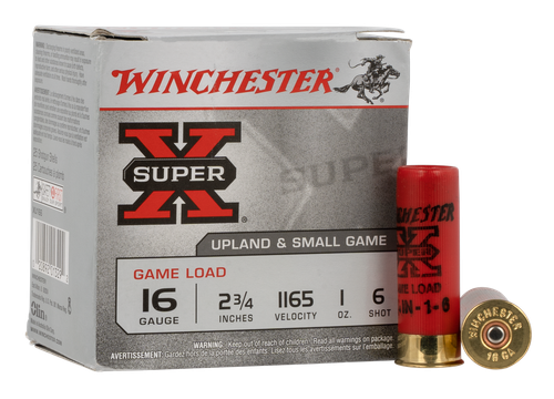 Winchester Ammo XU166 Super X Game Load 16Gauge 2.75" 1oz 6Shot 25 Per Box/10 Case