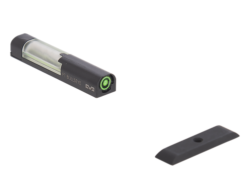 Meprolight USA 632013108 FT Bullseye Front Sight Green/Tritium/Fiber Optic, Black Frame, Compatible w/Glock Gen 1-5, Post Mount