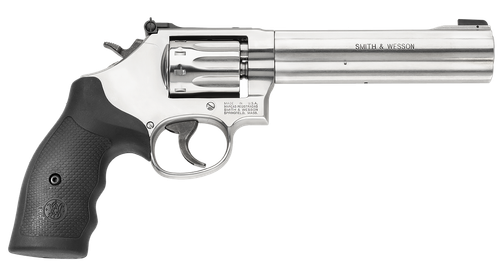 Smith & Wesson 160578 Model 617 *CA Compliant 22 LR Stainless Steel 6" Barrel & 10 Shot Cylinder, Satin Stainless Steel K-Frame, Black Polymer Grip,Internal Lock