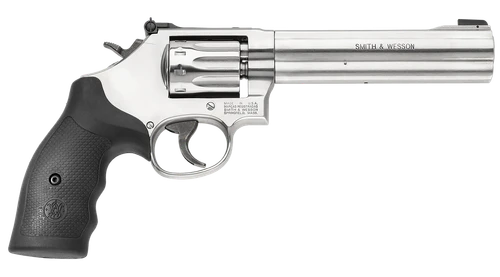 Smith & Wesson 160578 Model 617 *CA Compliant 22 LR Stainless Steel 6" Barrel & 10 Shot Cylinder, Satin Stainless Steel K-Frame, Black Polymer Grip,Internal Lock
