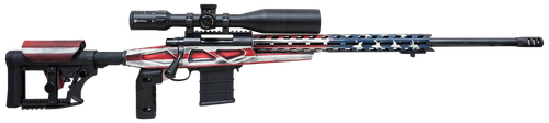 Howa HCRA72507USKMDT M1500 APC Chassis 6.5 Creedmoor 24" Blued Heavy Barrel 10+1 (3 Mags), American Flag Cerakote 6 Position Luth-AR MBA-4 w/Aluminum Chassis Stock, Includes Bipod and Grips