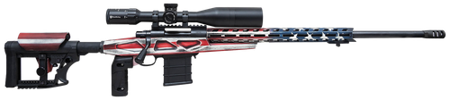 Howa HCRA72507USKMDT M1500 APC Chassis 6.5 Creedmoor 24" Blued Heavy Barrel 10+1 (3 Mags), American Flag Cerakote 6 Position Luth-AR MBA-4 w/Aluminum Chassis Stock, Includes Bipod and Grips