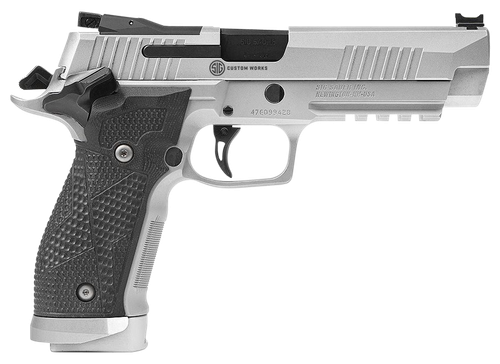 Sig Sauer 226X59STAS P226 XFive STAS Full Size 9mm Luger 20+1 5" Steel Bull Barrel, Stainless Optic Ready/Serrated Steel Slide w/Picatinny Rail & Beavertail Frame, Black Piranha G10 Grips Right Hand