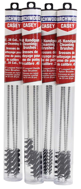 Birchwood Casey 41209 Cleaning Brushes Handgun Looped 22 Cal 9" Nylon 3 Pack