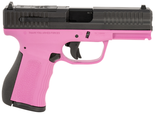 FMK FMKG49PK G3  9mm Luger 14+1 4" Stainless Steel Barrel, Black Optic Cut/Serrated Carbon Steel Slide, Pink Polymer Frame w/Picatinny Rail, Black Backstrap Grip