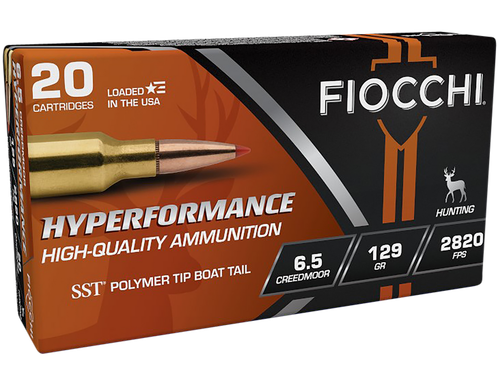 Fiocchi 65CMHSA Hyperformance  6.5Creedmoor 129gr Super Shock Tip 20 Per Box/10 Case