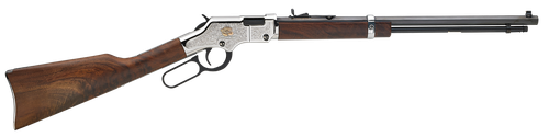 Henry H004AB Golden Boy American Beauty 22 Short, 22 Long or 22 LR Caliber with 16 LR/21 Short Capacity, 20" Blued Barrel, Nickel-Plated Metal Finish & American Walnut Stock Right Hand (Full Size)